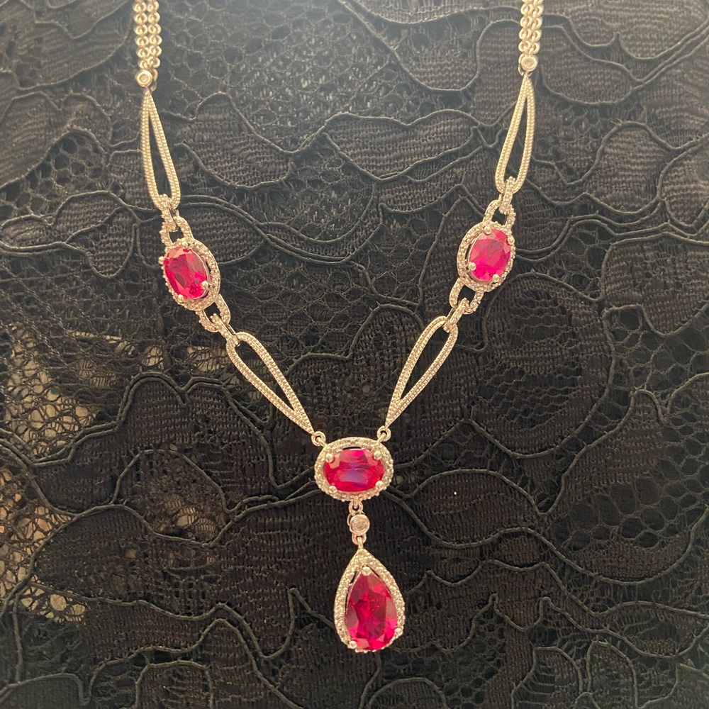 Sterling Silver and Ruby necklace